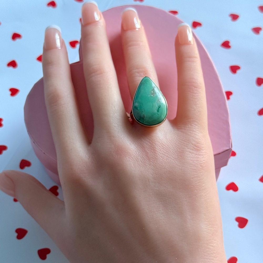 Variscite Teardrop Ring Size 6 Sterling Silver